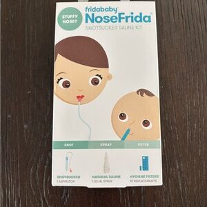 NEW Fridababy NoseFrida Snotsucker Saline Kit